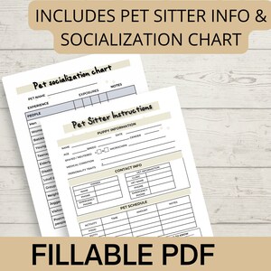 Pet planner printable and editable, puppy planner, pet care planner, pet care binder printable instant download image 5