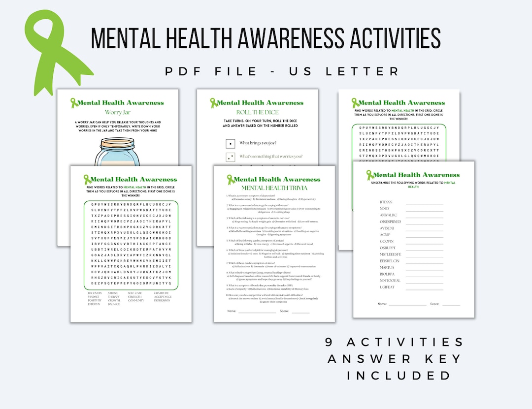 Mental Health Awareness Mental Health Bundle Activity Office Mental Mental Health Awareness Mental Health Bundle Activity Office Mental