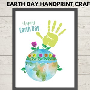 Earth day Handprint Art, Earth day printable activity for Preschool or Daycare