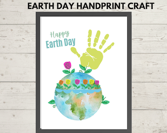 Earth day Handprint Art, Earth day printable activity for Preschool or Daycare