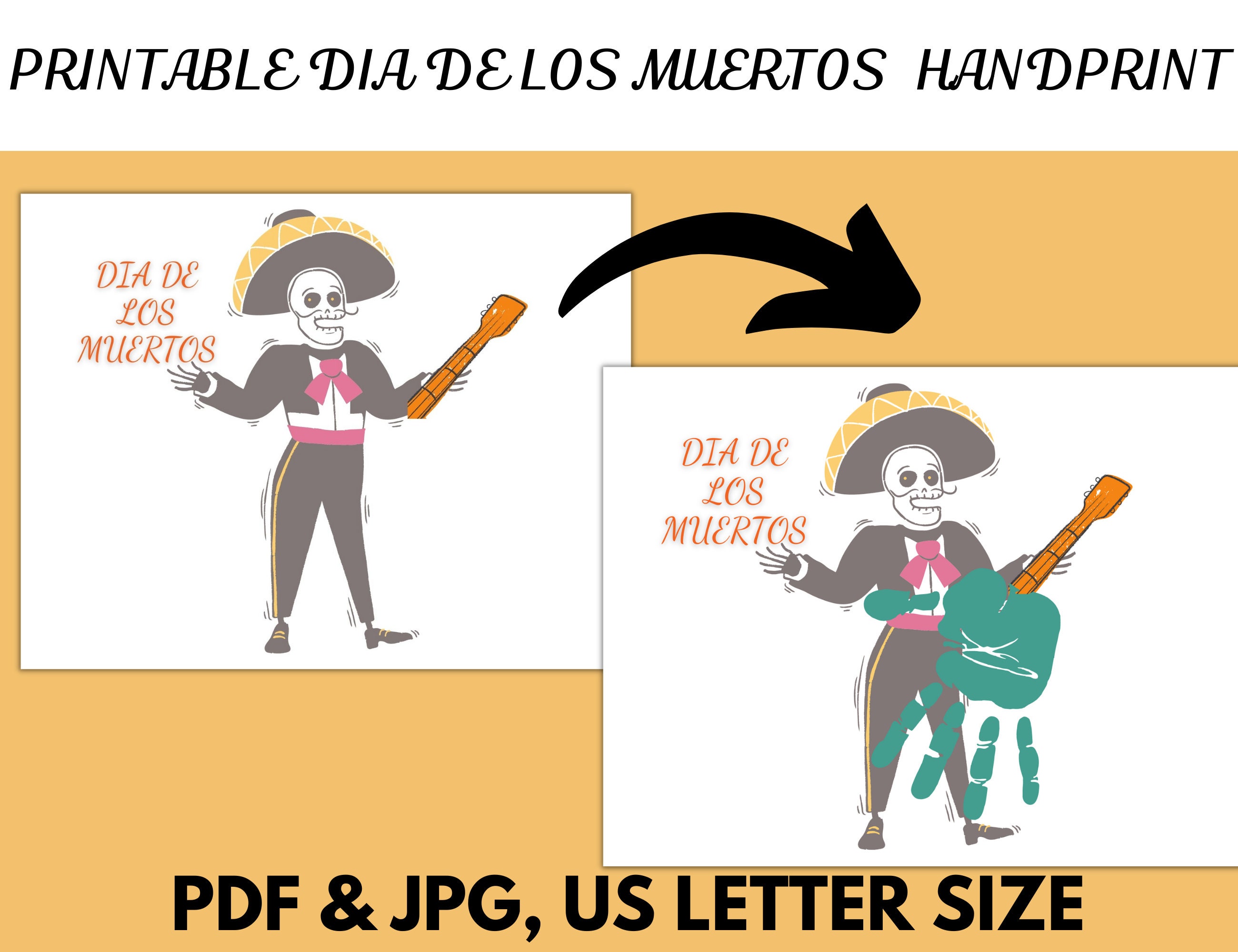 Dia De Los Muertos Handprint Craft Printable Keepsake, Day of the Dead ...