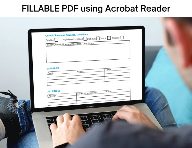 Medical History Form Fillable Medical Summary, Chronic Disease, Allergy
