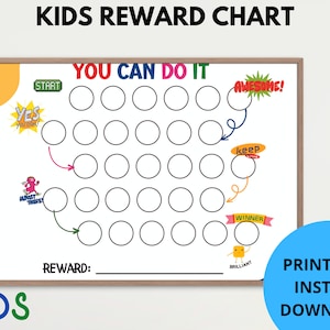 Reward Chart for Kids Printable – Colorful Toddler Chore & Behavior Chart for Home or Classroom