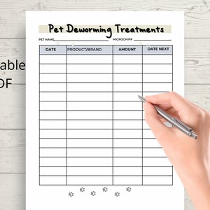 Pet planner printable and editable, puppy planner, pet care planner, pet care binder printable instant download image 8