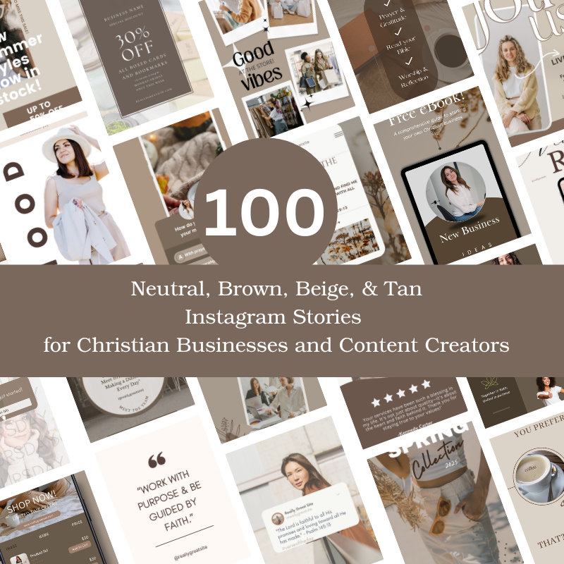 100 Customizable Instagram Story Templates for Christian Businesses | Editable Social Media Designs | Faith-Based Branding & Marketing