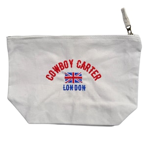 Bolsas de maquiagem bordadas são inspiradas na QUEEN B, BEY Cowboy Carter Tour Beyhive edição limitada, bolsa para presente