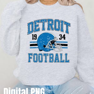 Distressed Detroit Football Digital Download – PNG File, Vintage Sports Graphic, Instant Download, Football Design