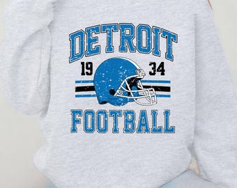 Distressed Detroit Football Digital Download – PNG File, Vintage Sports Graphic, Instant Download, Football Design