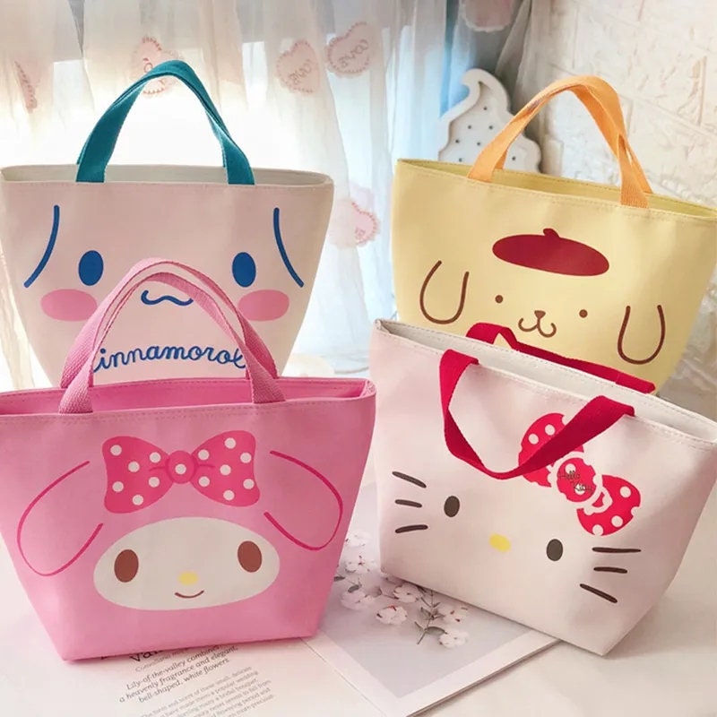 Josfey Kawaii Lunch Bag Cute Lunch Box Aesthetic Lunch Bag Insulated Lunch Bag Women Lunch Box Lunch Bag for Women with Accessories (Pink-B)