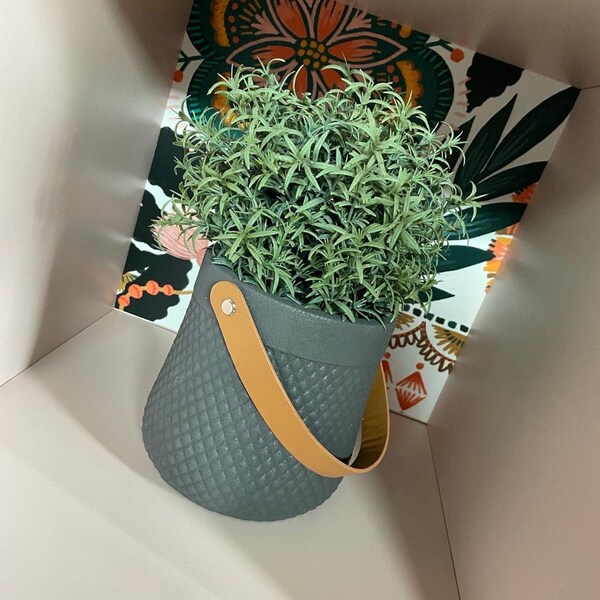 Concrete Handle Basket Planter Etsy