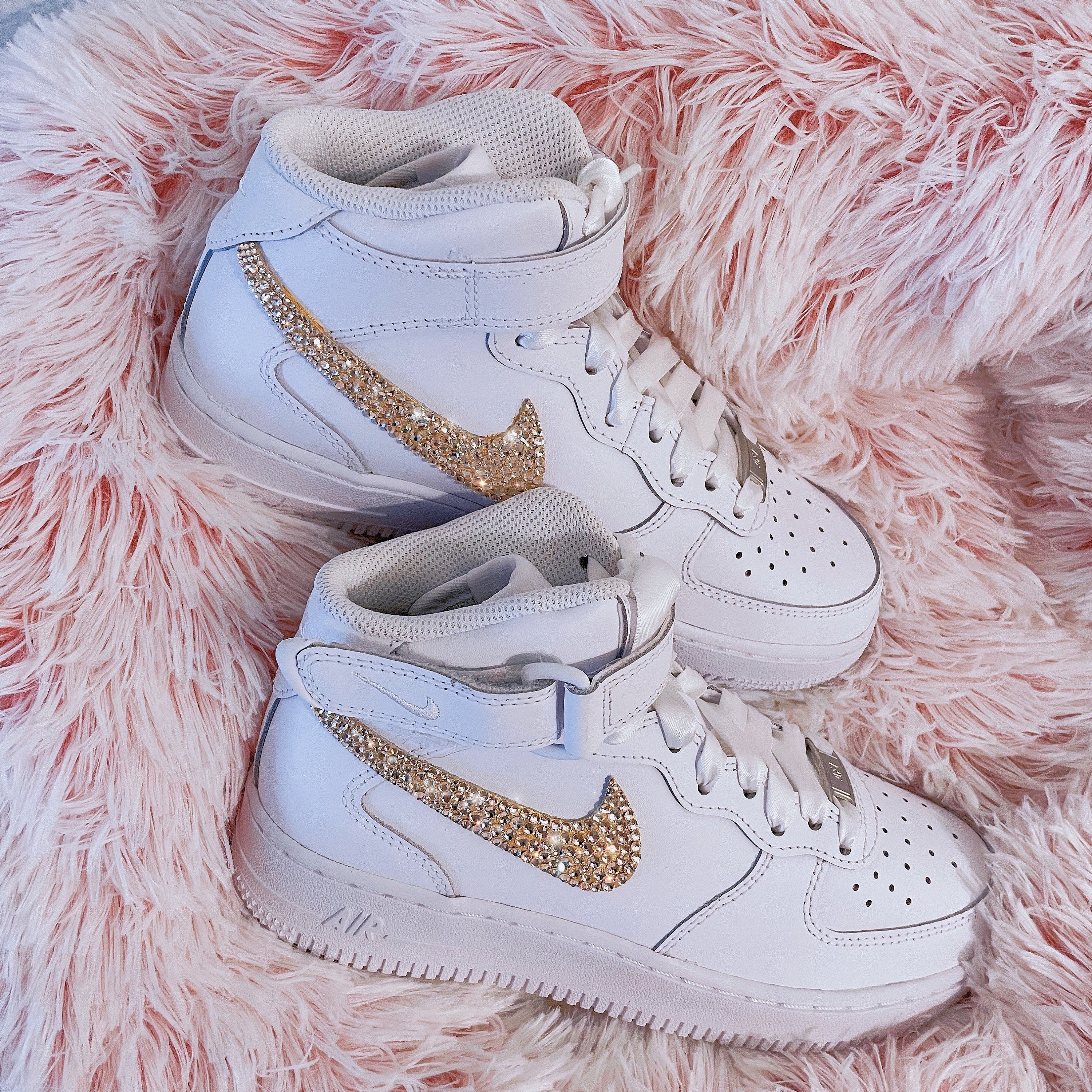 Custom Air Force 1 High White & Gold (WOMEN'S) – Primo Black