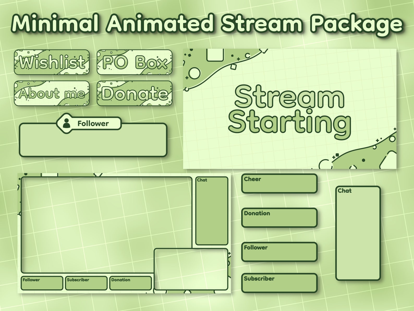 Matcha Overlay Rivals Cute Animated Twitch Overlay Stream Package W/ Panels, Labels, Just ...