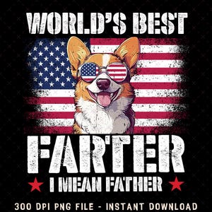 World&#39;s Best Farter I Mean Father PNG, Funny Father&#39;s Day Dad Shirt Design, Vintage Dad Humor PNG, Retro Father&#39;s Day Gift, Dog Dad PNG