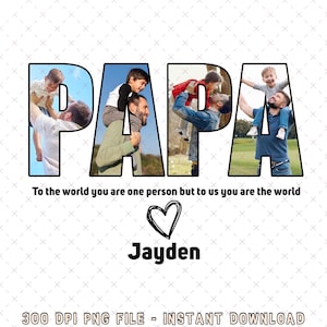 Personalized Father's Day Gift Papa And Kids png, Photo Custom Design Your Own with Text And Picture, Customized Father's Day Gift for dad