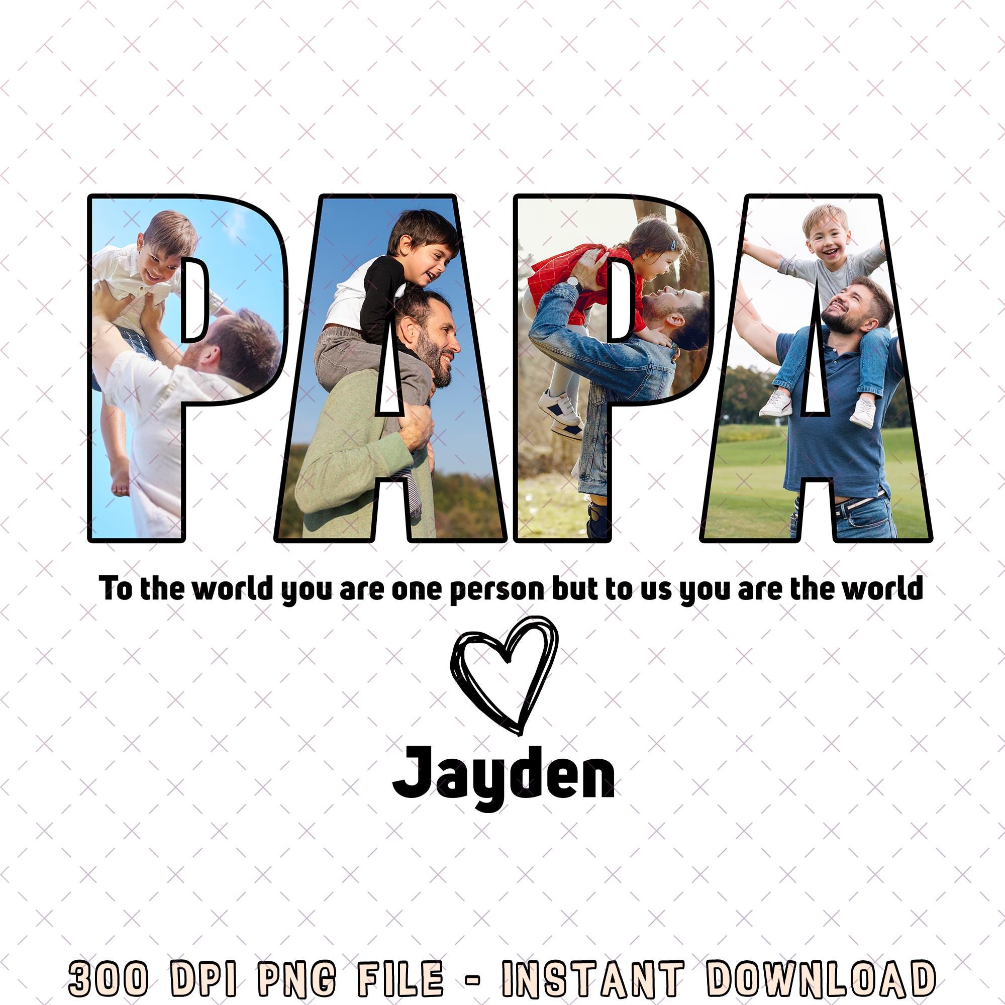 Personalized Father's Day Gift Papa And Kids png, Photo Custom Design Your Own with Text And Picture, Customized Father's Day Gift for dad