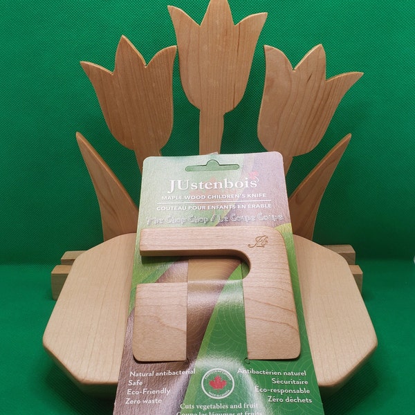 Couteau sécuritaire en bois pour enfants, couteau montessori pour enfants, coupe-légumes et fruits pour tout-petits, hachoir bois d'érable