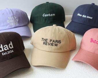 Personalized Dad Cap Embroidered Hat Embroidery Logo Baseball Hat Bachelorette Hats Custom Caps Sorority Hat Unisex Baseball Cap