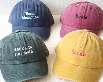 Gorra infantil personalizada, gorra de béisbol con texto bordado, gorra personalizada, gorra lavada personalizada, gorra para niños, gorra para bebé, regalo de cumpleaños y Navidad.