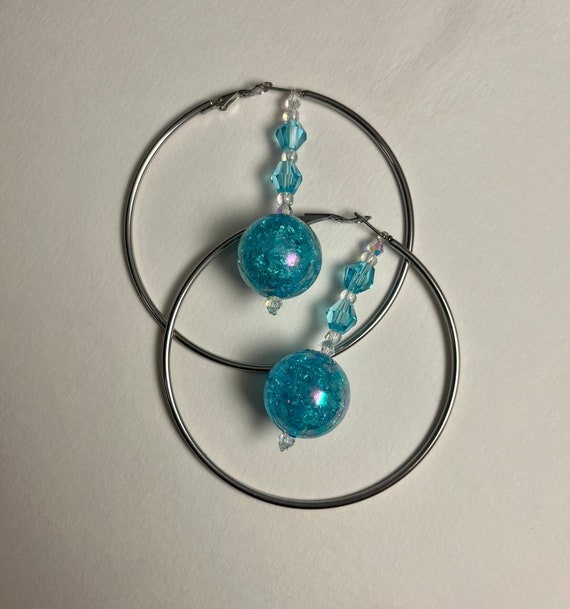 Water on Mars Hoop Earrings