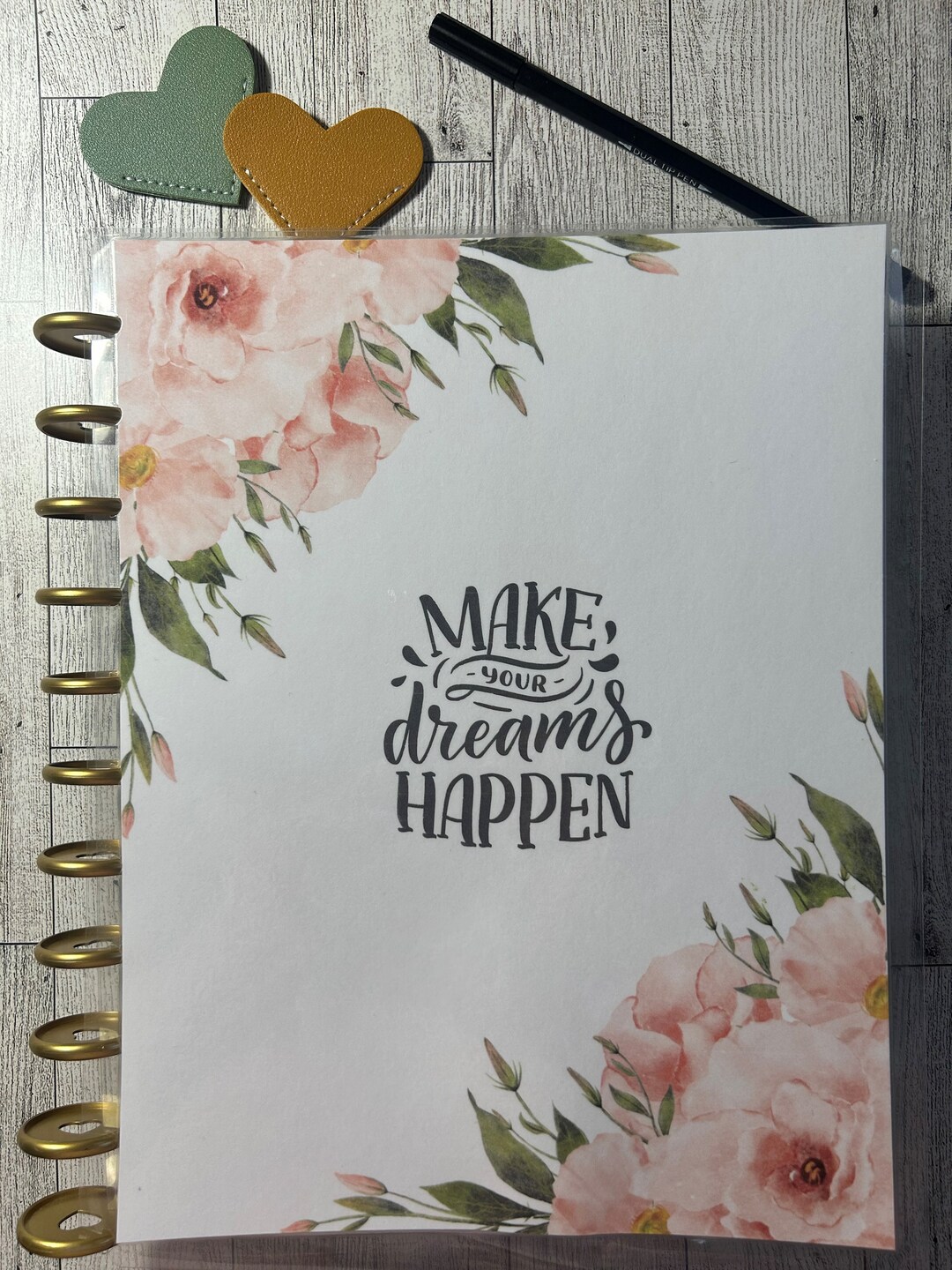 Planner Cover Floral Laminated Cover Set Floral Back Cover for 8.5x11 ...