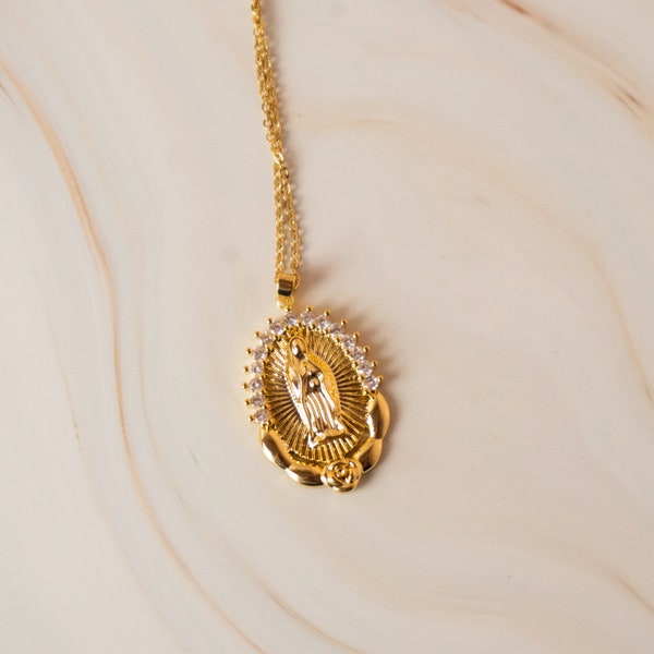 Sterling Silver Our Lady Of Guadalupe Pendant Necklace - Blessed Mother Mary Religious Jewelry - View #8