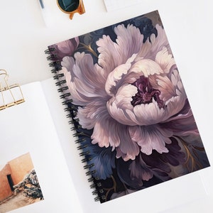Stimmungsvolles Blumen Spiral Notizbuch, Geschenk für sie, persönliches Tagebuch, Achtsamkeit Notizbuch, manifestierendes Journal, Freundschaftsgeschenk, Traumbuch