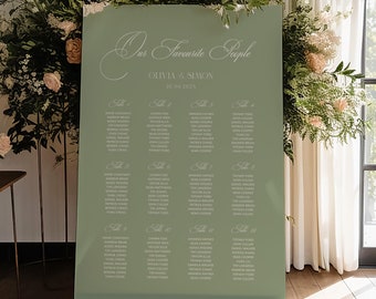 Sage Green Wedding Seating Chart Template: Customizable Table Plan (Digital Download) BLAIRE