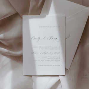 Minimalistische Hochzeit Einladungskarte Vorlage Digitaler Download Moderne Schrift Hochzeit einladen Einfache Elegante Kalligraphie Hochzeitseinladung BRIE