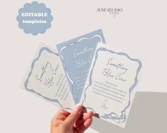 Something Blue Crew Card Template Blue Crew Proposal Be My Something Blue Proposal Card Bridesmaid Proposal Personalized Editable
