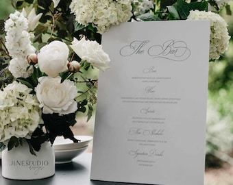 Vintage Green Wedding Bar Menu Sign: Timeless Classic Drink Station Menu Template (Digital, Editable) CLARA