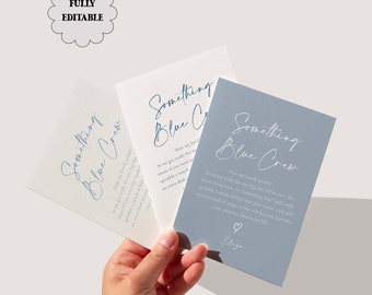 Something Blue Crew Card Template Blue Crew Proposal Be My Something Blue Proposal Card Bridesmaid Proposal Personalized Editable 5x7 4x6 A6