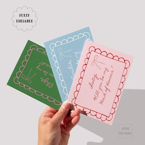 Modello di biglietto per proposta di damigella d'onore alla moda Personalizzabile Carino Sarai la mia damigella d'onore Regalo per damigella d'onore Scatola per damigella d'onore Carta da damigella d'onore