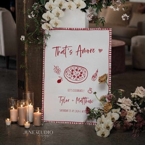 Hand gezeichnete Verlobungsfeier Willkommensschild Handgeschriebene Pizza Verlobungsfeier Dekor Der Tag vor dem Abendessen Pizza Italienisches Thema