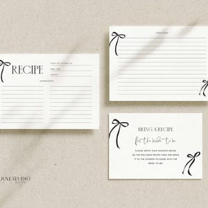 Ontwerpkaartsjabloon vrijgezellenfeest Zwarte strik She's Tying the Knot Minimalistisch Vrijgezellenfeest Receptverzoekkaart invoegen bewerkbare afdrukbare