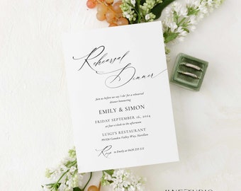 Elegant Script Rehearsal Dinner Invitation Template (Digital Download) CH01