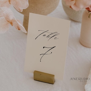 Elegant Wedding Table Number Template Editable Dainty Script Table Number Wedding DIY Wedding Table Decor Calligraphy Romantic Wedding CH01