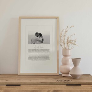 His and Hers Vows Digital Template Personalized Wedding Gift 1st Anniversary Gift Wedding Custom Vows Wall Art Photo Unique Gift for Couple