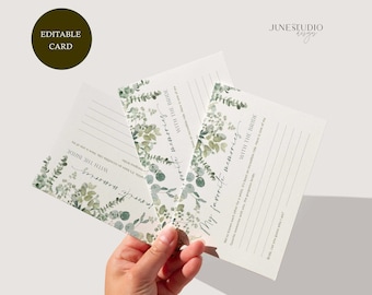 Il miglior ricordo con la futura sposa Gioco per addio al nubilato Regalo ricordo per addio al nubilato Accessori per addio al nubilato Elegante eucalipto modificabile 5x7