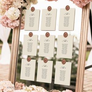 Digital Seating Chart Cards For Mirror Template Old Money Classic Vintage Luxe Table Seating Table Number Editable Printable 5x7, 4x6, 3x5