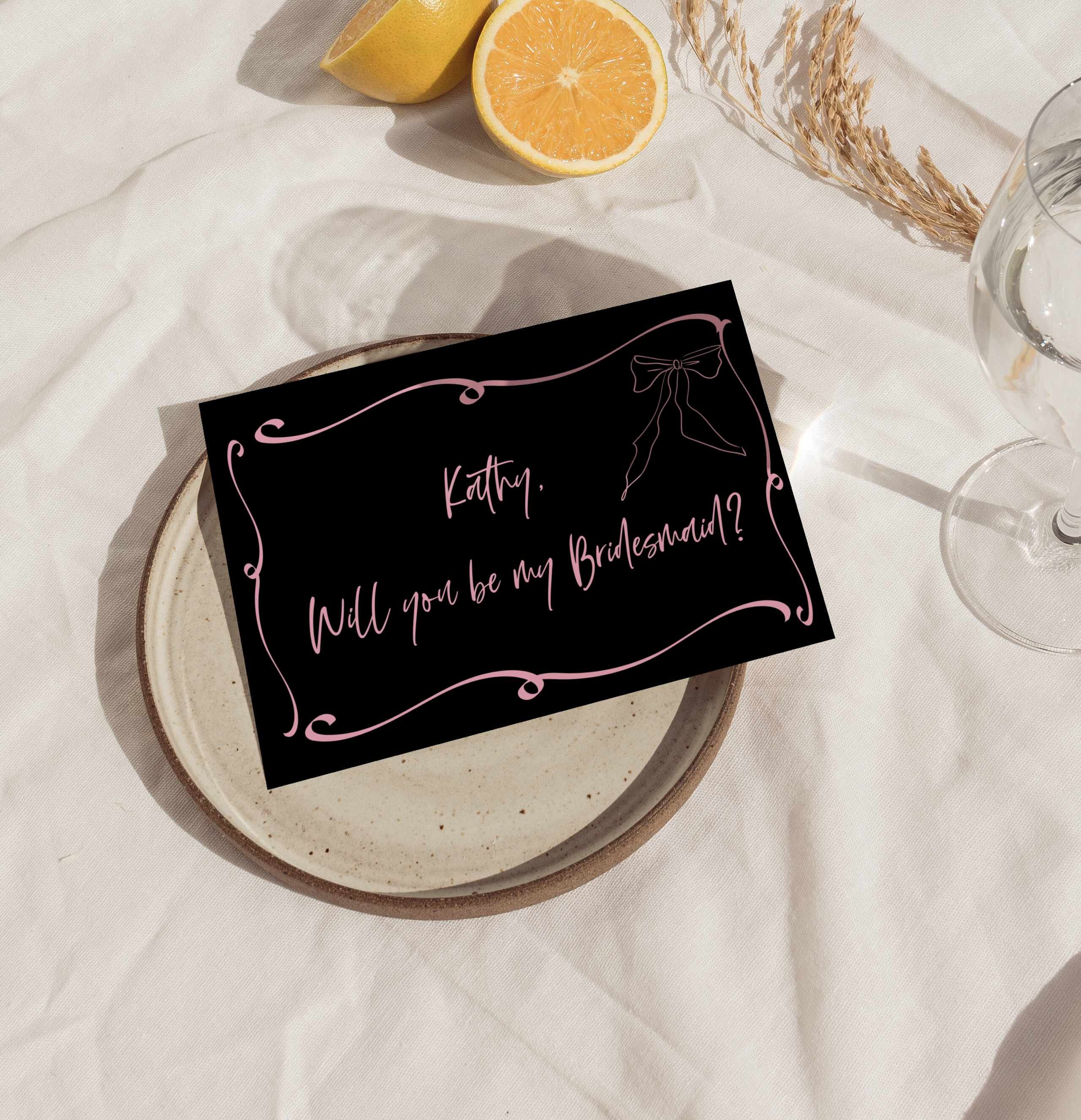 Hand Drawn Bridesmaid Proposal Card Template Printable - Etsy