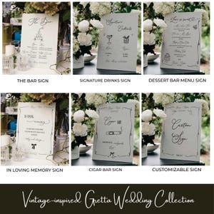 Hand-written Wedding Menu & Place Card Set, Vintage French Inspired Illustrated Table Seating ( Digital Template, Customizable) GRETTA image 15