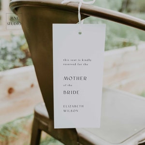 Wedding Seating For Ceremony Wedding Reserved Chair Tag Template Elegant Reserved Seat Sign Editable Reserved for Family Tag Wedding ELIZA