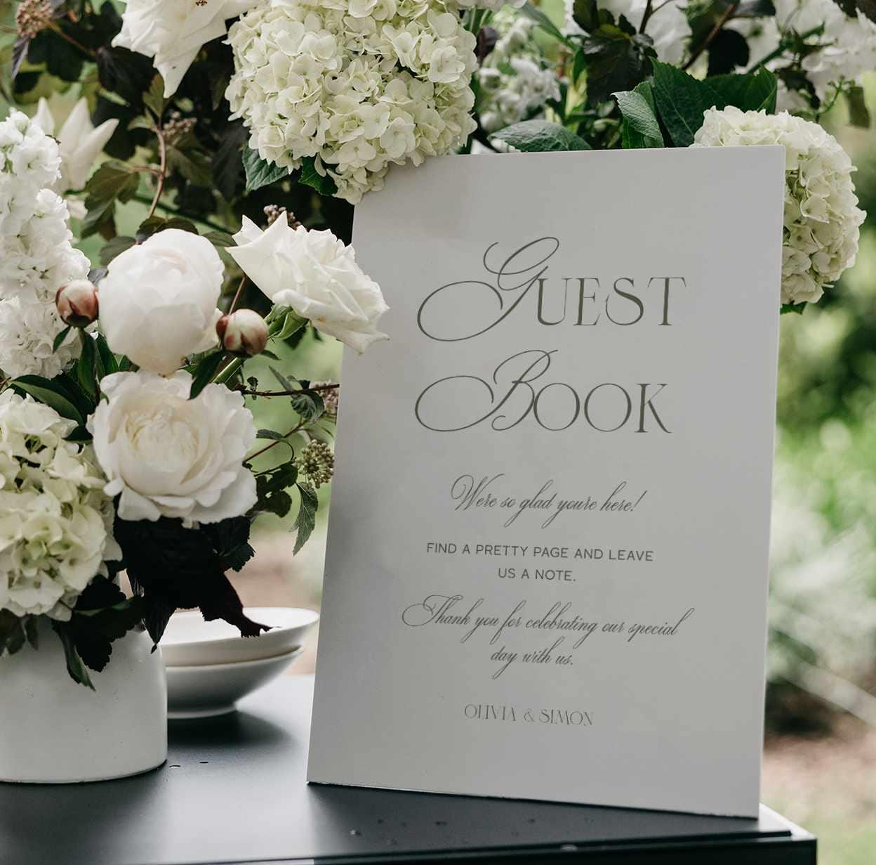 Sage Green Wedding Guest Book Sign Template Editable Modern Vintage Inspired Minimalist Sign our Guest Book Table Sign Modern Retro BLAIRE