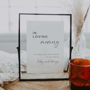 In loving memory Sign Wedding Forever In Our Hearts Wedding Sign In Loving Memory Wedding Sign Wedding Table sign template DIY Memorial Sign