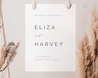 Minimalist Wedding Welcome Sign Template: Modern Printable (Digital Download)