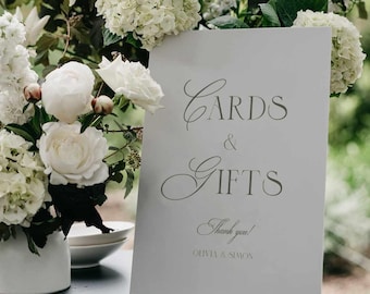 Sage Green Cards and Gifts Wedding Sign Template: Elegant Modern Minimalist Table Decor (Digital, Editable) BLAIRE