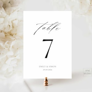 Personalized Printable Wedding Table Number Digital Template Editable Modern Luxury Table Number Wedding Edit Online Corjl Elegant Script