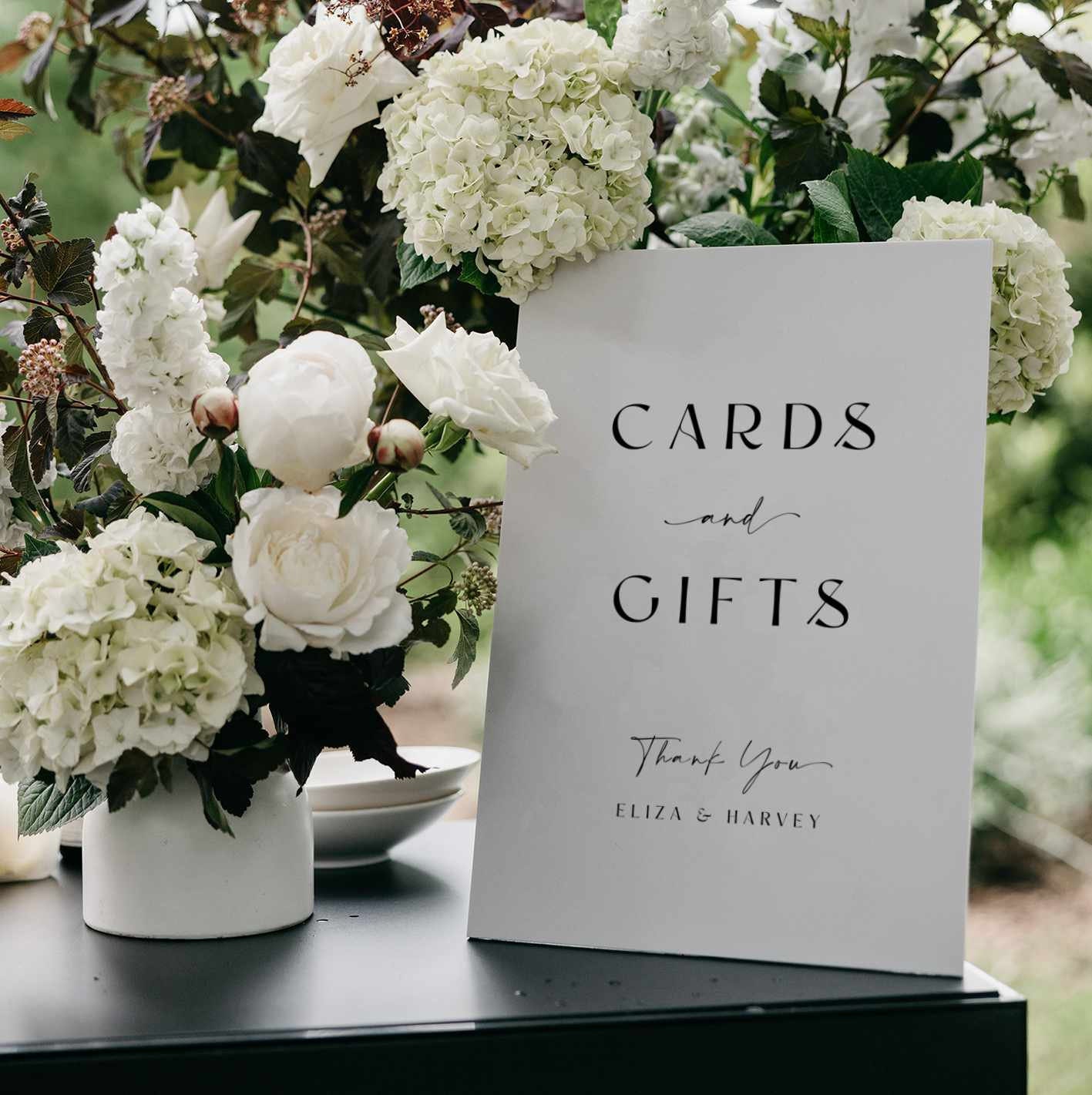 Modern Wedding Cards and Gifts Sign: Minimalist Eliza Template (digital ...