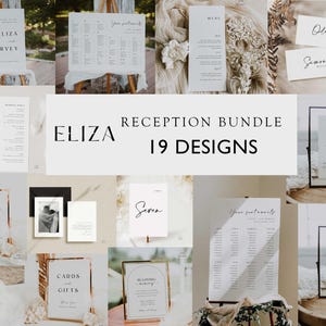 Wedding Reception Bundle Template Modern Minimal Wedding Bundle, Wedding Signs Bundle, Day Of Wedding Stationery Bundle Digital Download