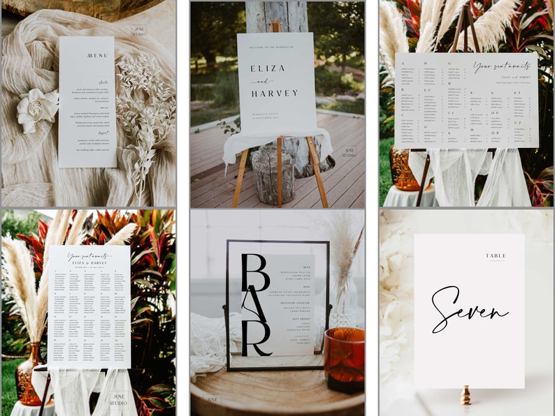 Modern Wedding All-in-one Bundle, Invitation + Stationery + Signage ...